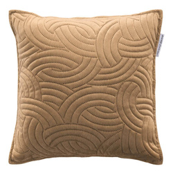 Błyszcząca poszewka dekoracyjna do salonu SOLANGE, tłoczony wzór, brązowa