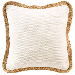 Poduszka dekoracyjna z jutową lamówką, 45 x 45 cm