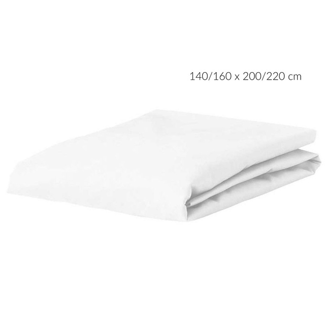 Białe prześcieradło na materac, 100% bawełna, 140/160 x 200/220 cm, Essenza