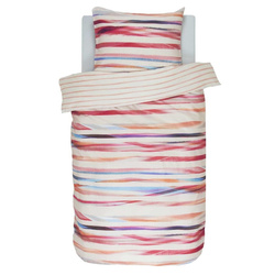 Komplet pościeli z bawełny satynowej w kolorowe pasy, 140 x 220 cm, Esprit