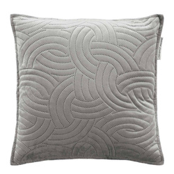 Poszewka dekoracyjna do salonu SOLANGE, tłoczony wzór, srebrna