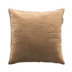 Błyszcząca poszewka dekoracyjna do salonu SOLANGE, tłoczony wzór, brązowa