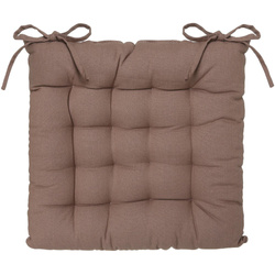 Poduszka na krzesło taupe, 38 x 38 cm, z wiązaniem