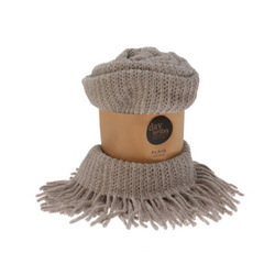 Kocyk boho z frędzlami, dzianinowy, 120 x 150 cm