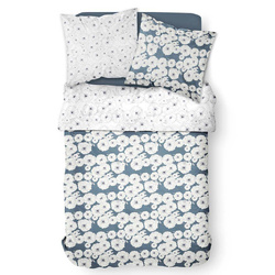 Pościel bawełniana Poppies Draw, dwustronna, 220 x 240 cm