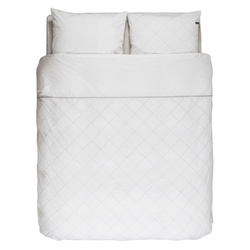 Biała pościel z perkalu w kratę, pościel holenderska, poszewki dekoracyjne, Essenza, 140 x 220 cm