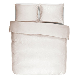 Pościel z satyny bawełnianej w odcieniu bladego różu, pościel w kwiaty, Essenza, 200 x 220 cm