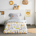 Pościel dziecięca 140x200 cm LAZY MORNING, bawełniana, poszewka z uszkami