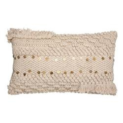 Poduszka boho z grubym splotem, 30 x 50 cm