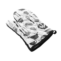 Rękawica kuchenna bawełniana, silikonowe wzmocnienia, 30 x 18 cm