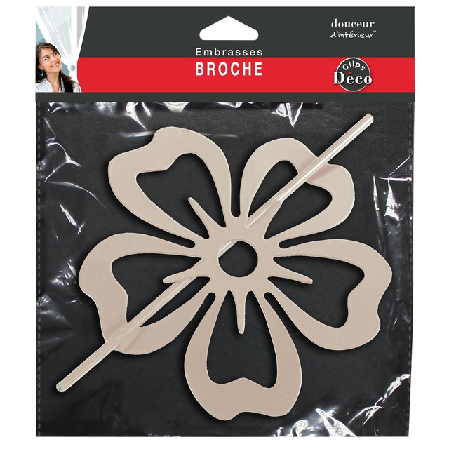 Spinka do zasłon KWIAT, beżowa