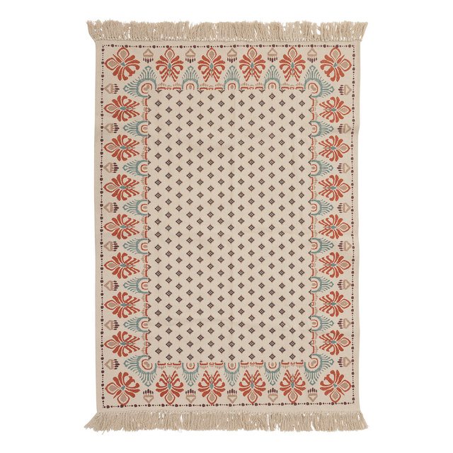 Bawełniany dywan z frędzlami IKAT, 120 x 170 cm
