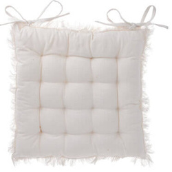 Poduszka na krzesło pikowana SLIM, bawełna, wiązania, 40 x 40 cm