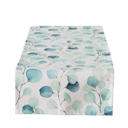 Bieżnik dekoracyjny z motywem roślinnym EUKANA, 40 x 140 cm