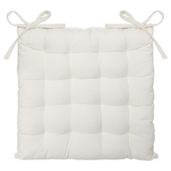Poduszka na krzesło kość słoniowa, 38 x 38 cm, z wiązaniem