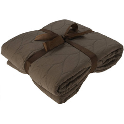 Narzuta na łóżko pikowana, brązowa, 200 x 220 cm