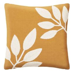 Poduszka dekoracyjna Lour, haftowany wzór liści, bawełna, 40 x 40 cm
