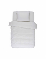 Komplet pościeli z satyny bawełnianej w odcieniu bieli, poszewki dekoracyjne z motywem zwierzęcym, Essenza 140 x 220/60 x 70 cm