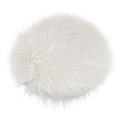 Poduszka ze sztucznego futra Ø 32 cm, kolor biały