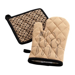 Rękawica kuchenna + podkładka CUISILINE, bawełna z recyklingu