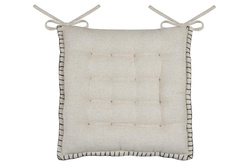Pikowana poduszka na krzesło, wiązanie, ALINE, 38 x 38 cm